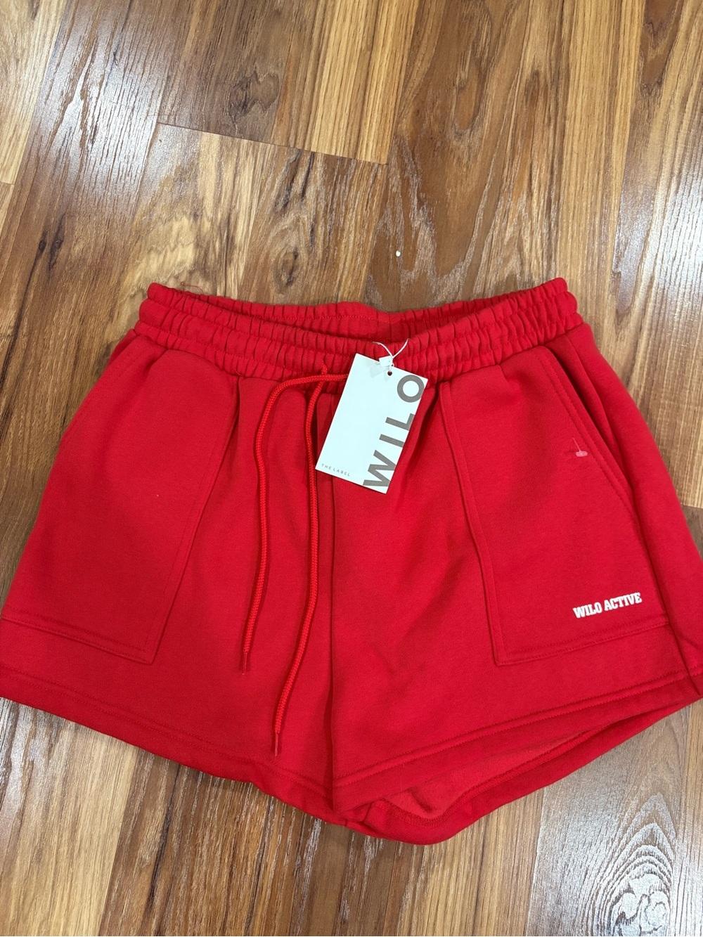 Wilo Active Women's Red Fleece Lounge Shorts medium